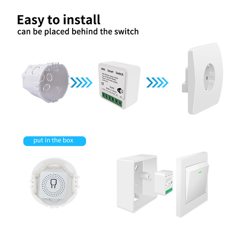 Tuya Wifi App Timing Home Smart Switch Socket WiFi Smart Switch Interruptor Intelligente Relay поддержка голосового управления