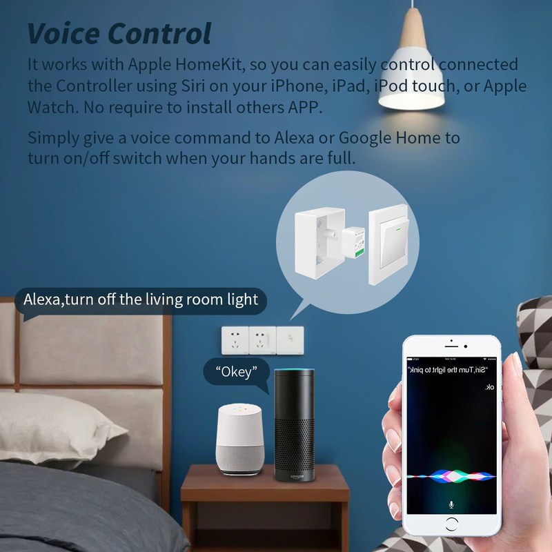 DIY MINI Homekit Настенный переключатель кнопки Модификатор Реле Модуль Работа с tuya wifi приложение поддержка функции голосового управления