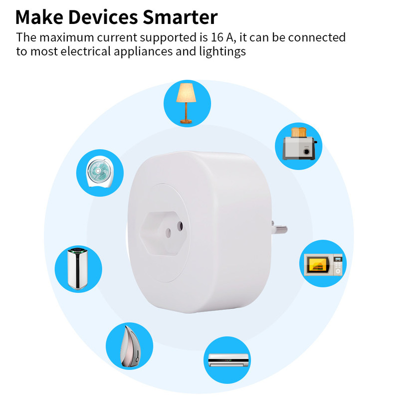Гнездо 16A 220V 127V 50Hz пола Бразилии выхода силы гнезда Tuya WIFI умное стандартное умное