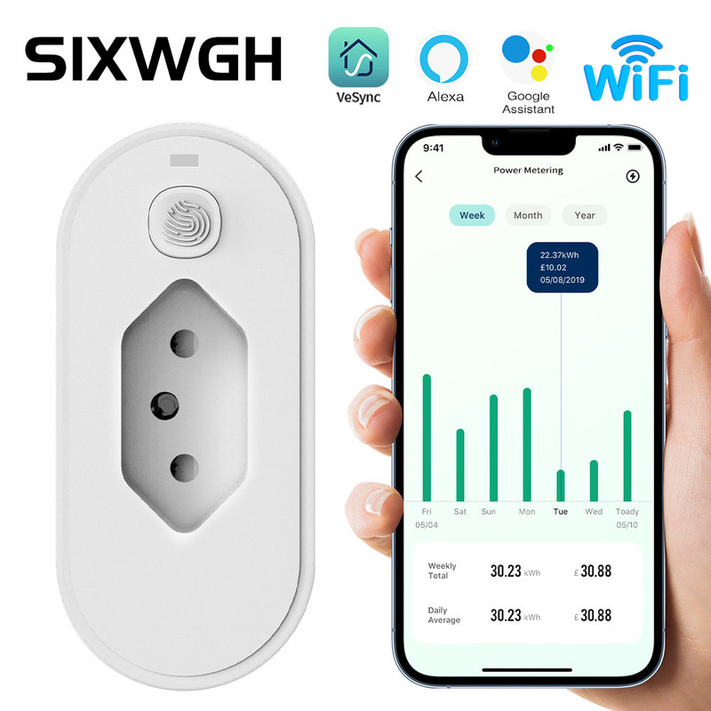 стенная розетка Wifi управлением голоса ПК умного на открытом воздухе гнезда 16A 10A огнезащитная