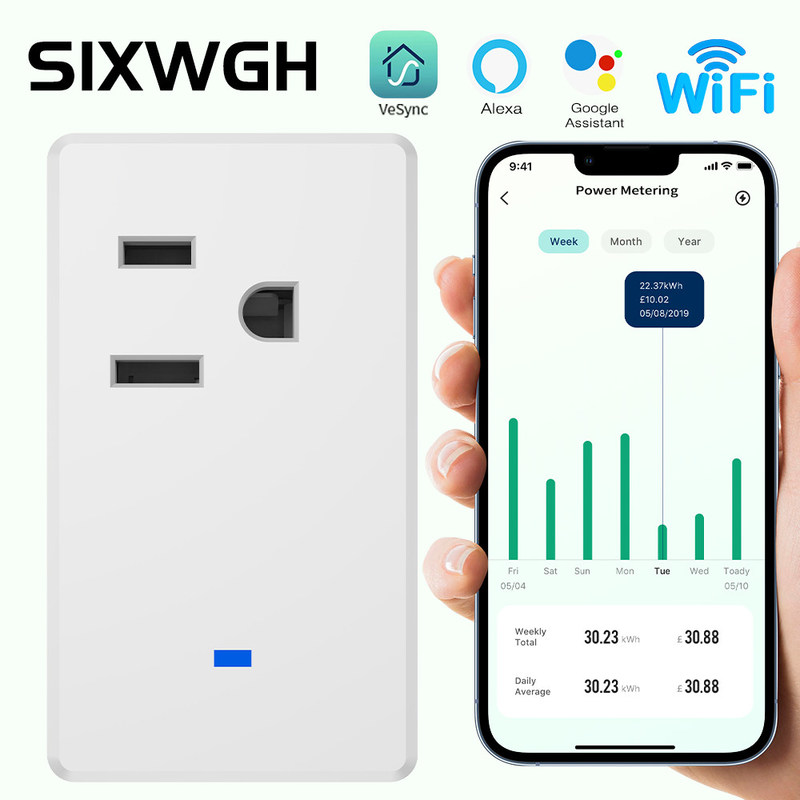 FCC аттестовал гнездо Tuya Zigbee электропитания гнезда 2200W 50*50*84mm Wifi стены