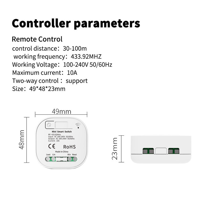переключатель 2a 250v Whz01 Zigbee умный округлил угловой выключатель затемнения прерывателя Rf433 Homekit