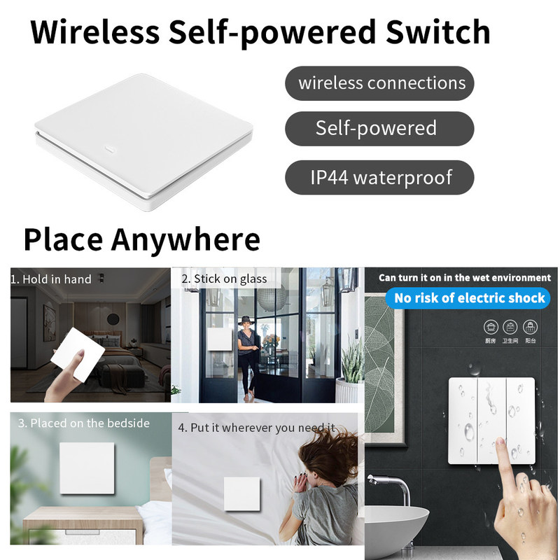 беспроводные собственная личность Homekit Wifi 3 переключателя дистанционного управления 2.4GHz ключевая на переключателе