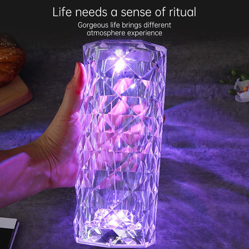 Современный трехцветный RGB красочный розовый пристельный стол лампа сенсорный контроллер Бесконечное затемнение