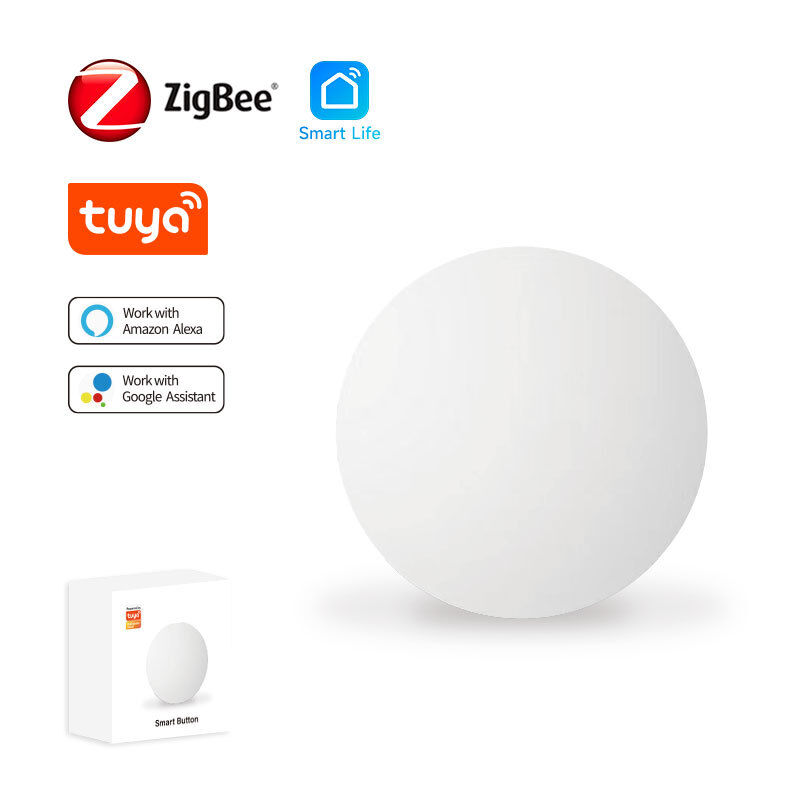 SIXWGH Tuya ZigBee Умная кнопка-переключатель Беспроводной пульт дистанционного управления Одноклавишный контроллер для нескольких сцен Совместим с Android Умный дом