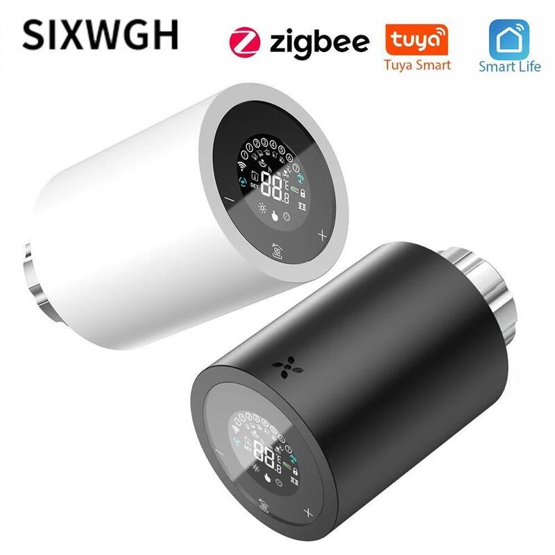 SIXWGH Tuya Zigbee & Wi-Fi Smart LCD сенсорный экран Термостатический радиатор клапан Программируемый контроль температуры APP Голос Эко Дом