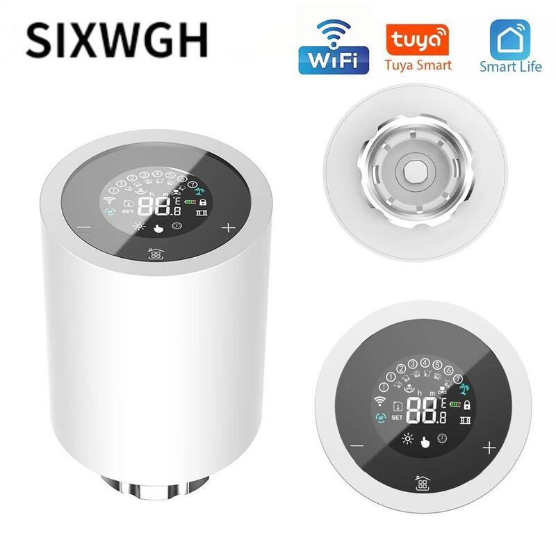 SIXWGH Tuya Zigbee & Wi-Fi Smart LCD сенсорный экран Термостатический радиатор клапан Программируемый контроль температуры APP Голос Эко Дом
