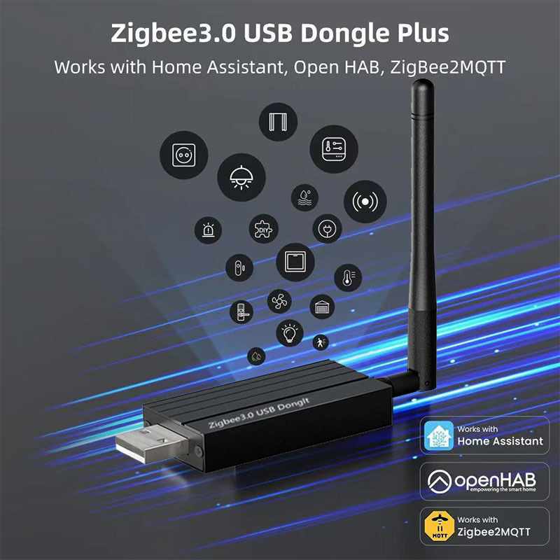 SIXWGH Zigbee 3.0 USB Dongle Plus Универсальный беспроводной шлюз для умного дома с усилением +20 дБм для Home Assistant Zigbee2MQTT, OpenHAB