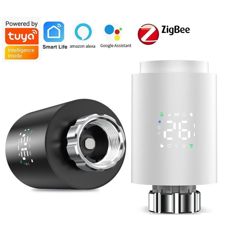 Умный термостатический радиаторный клапан (TRV) SIXWGH Zigbee 3.0 с поддержкой Alexa/Google Assistant, приложение Tuya, 7-дневное программирование, беспроводное отопление