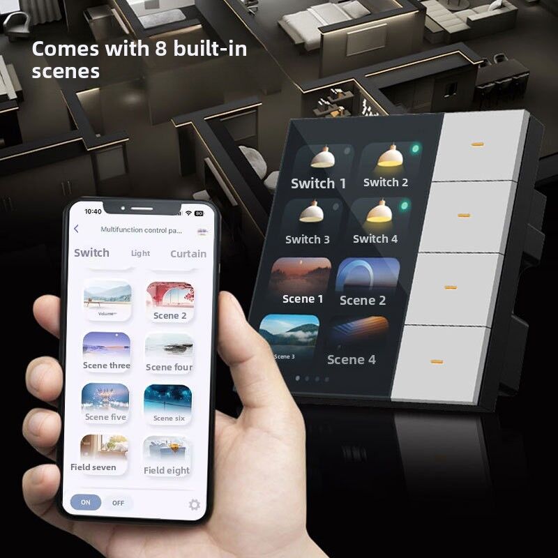 SIXWGH Smart Life Smart Touch Wall Switch 4 Gang WiFi Zigbee Panel Радарный датчик Красочный индивидуальный роскошный дом Отель Офис