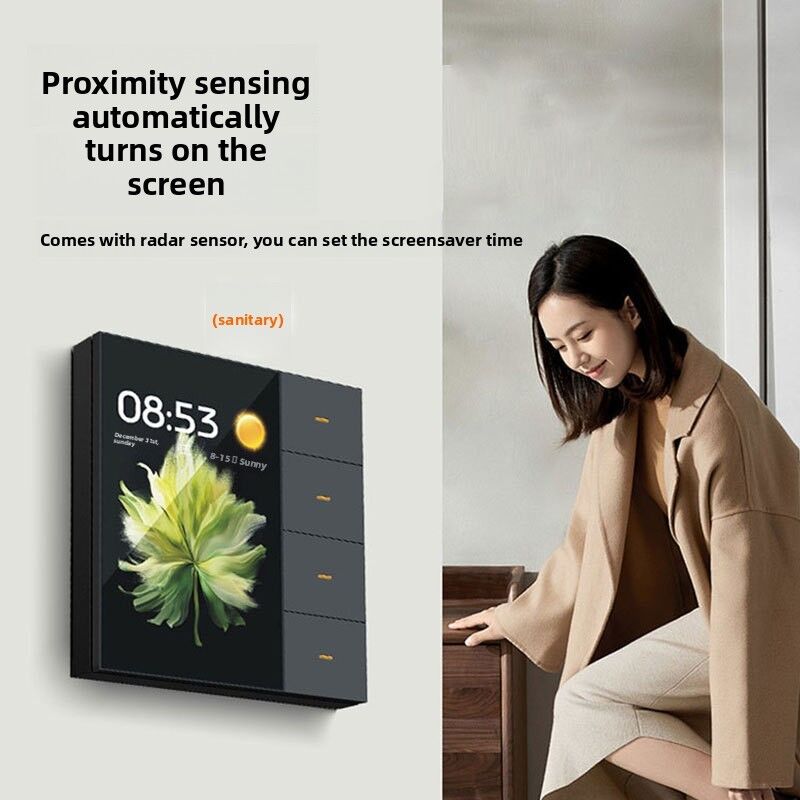 SIXGWH для Zigbee Smart Touch Switch Pro 4-Gang Радарный датчик Цветовой Температурный Температурный Температурный Завес IP66 водонепроницаемый 220V Smart Life
