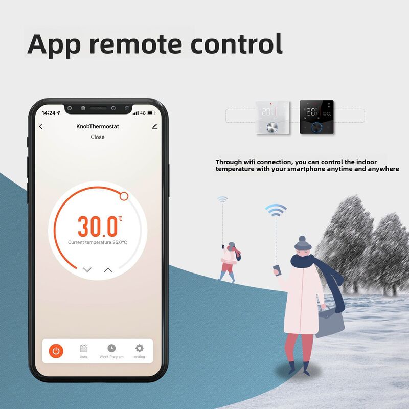SIXWGH Tuya Smart WiFi Термостат Электрическое отопление APP Управление голосовым помощником Совместимый энергосберегающий режим Детский замок высокий