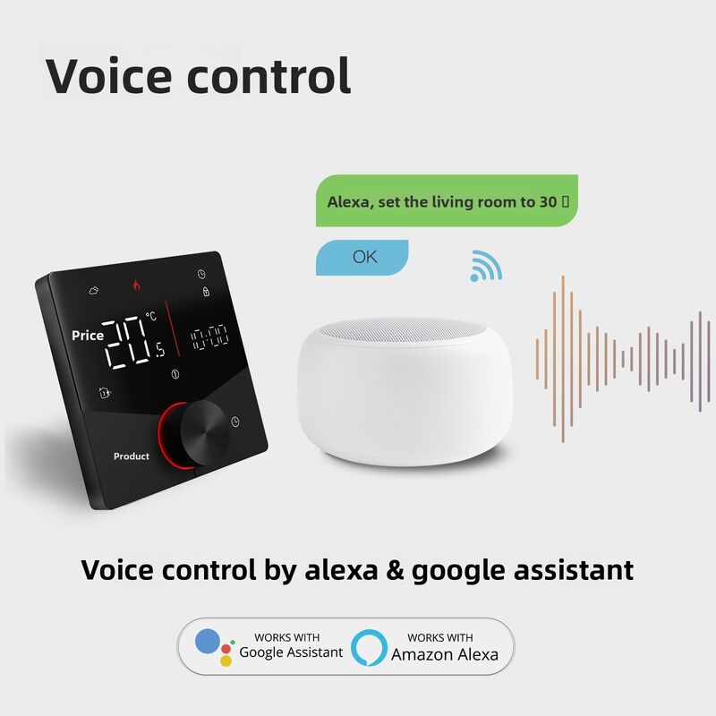 SIXWGH Tuya Smart WiFi Термостат Электрическое отопление APP Управление голосовым помощником Совместимый энергосберегающий режим Детский замок высокий