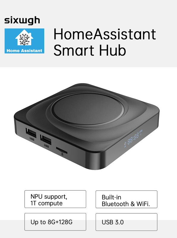 SIXWGH Домашний помощник Smart Hub с NPU Rockchip 3566 8K декодирование Bluetooth/WiFi/Zigbee Универсальный Smart HomeGateway Программируемый