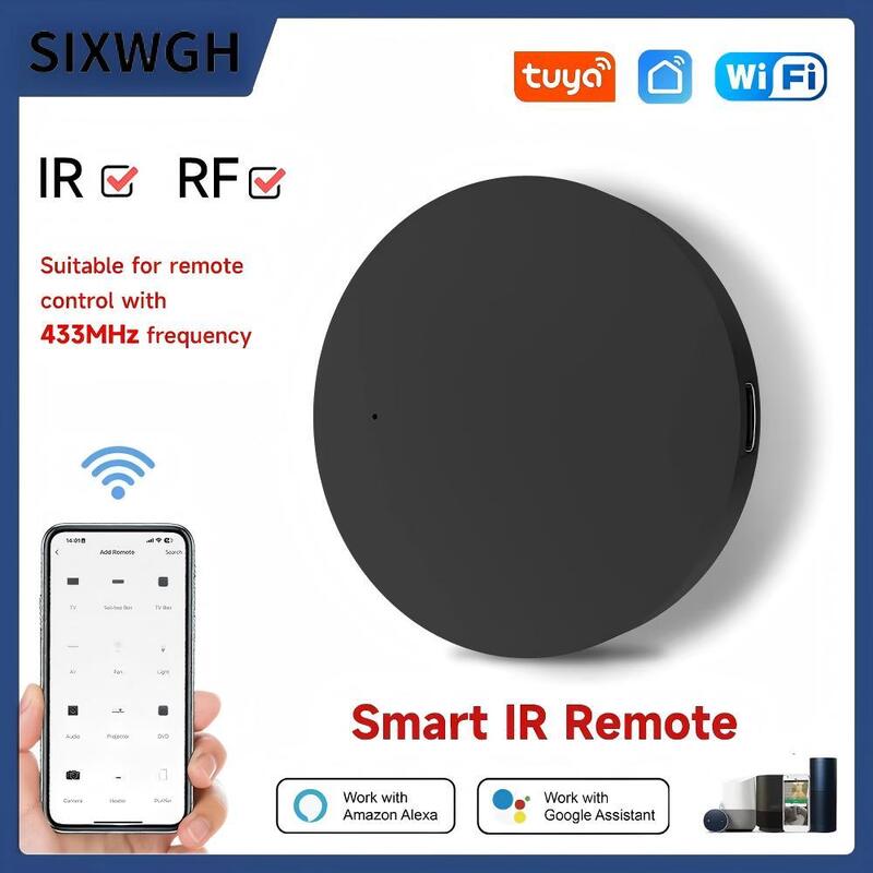 SIXWGH Универсальное умное дистанционное управление Wi-Fi IR + RF Alexa Google Home голосовое управление 433/315MHz для телевизора Fan Tuya Smart Life App