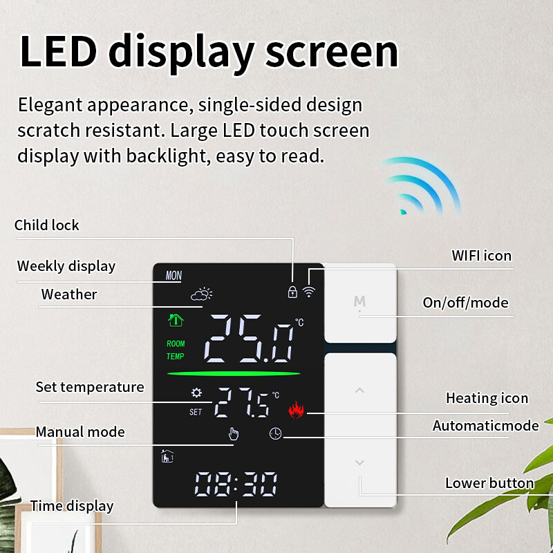SIXWGH Smart WiFi Термостатный контроллер для отопления воды LED сенсорный экран Контроль температуры Электрический пол/стень гараж RV