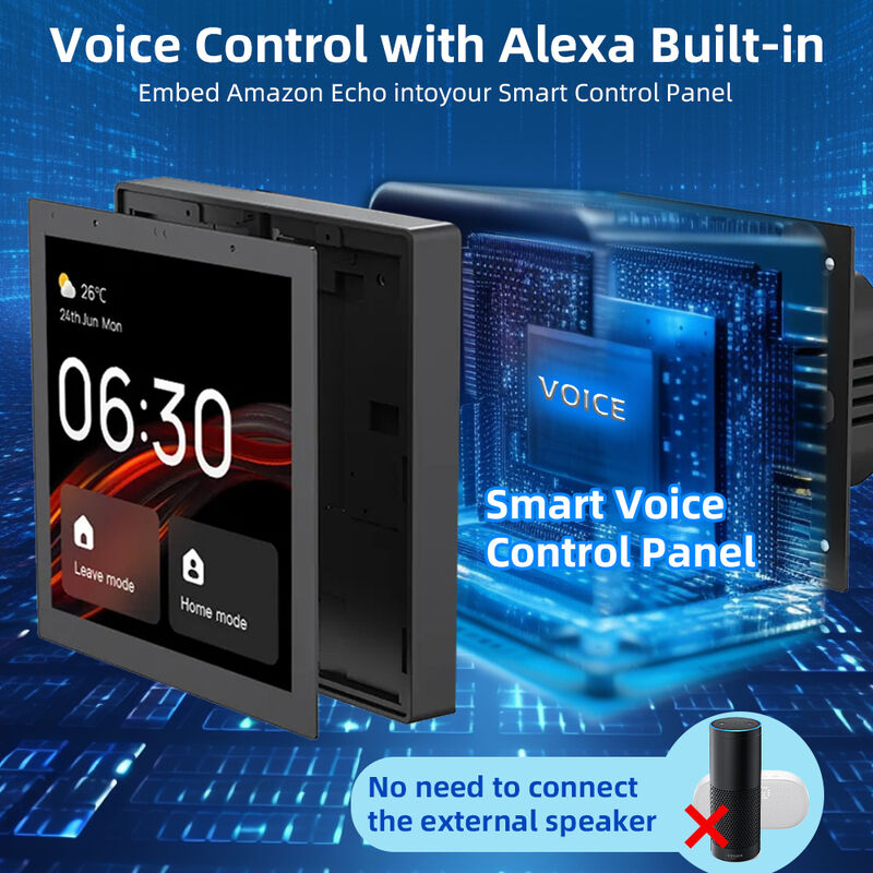 SIXWGH 4-дюймовый сенсорный экран Панель управления умным домом Alexa Tuya Gateway Встроенный Zigbee 3.0 Hub Голосовой контроль Настенный AIoT