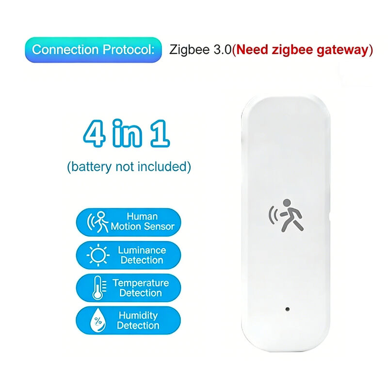 4 in 1 Zigbee Tuya mmWave Radar Human Motion Sensor | Brightness, Temperature, Humidity Detection Smart Sensor