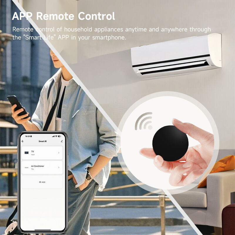 IHSENO Tuya Smart IR Remote Control, Wi-Fi Universal Infrared Controller for TV AC STB, Voice Control with Alexa Google Assistant Yandex Alice, 360° Coverage, DIY Learning