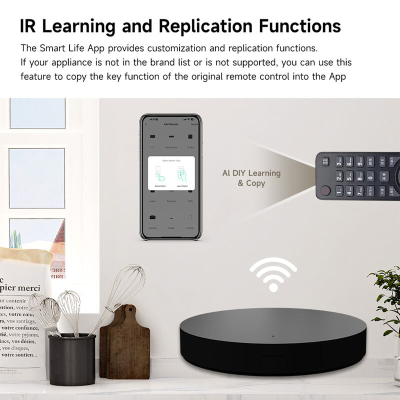 IHSENO Tuya Smart IR Remote Control, Wi-Fi Universal Infrared Controller for TV AC STB, Voice Control with Alexa Google Assistant Yandex Alice, 360° Coverage, DIY Learning