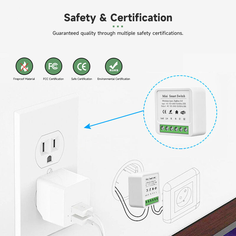 16A Mini ZigBee Smart Switch, Tuya App Remote Control, Works with Alexa/Google Home, DIY Module with Timing/Group/2-Way Control