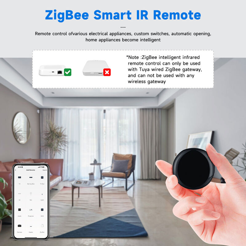 Tuya ZigBee Smart IR Remote Control Universal Infrared Blaster with DIY Learning Function, 360° Coverage, Voice Control, Works with Alexa & Google Home (Requires Tuya Wired ZigBee Gateway)