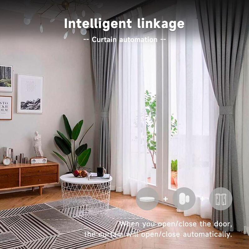 Tuya ZigBee Smart Door & Window Sensor, iH-F001, APP Remote Status Feedback, Burglar Alarm Push, Low Battery Reminder, Smart Linkage for Lights & Curtains, for Home/Shop/Office, Requires ZigBee Hub