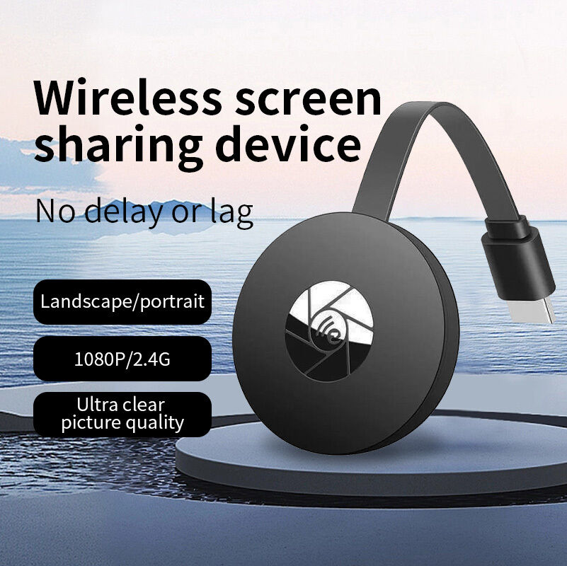 1080P Wireless Screen Sharing Device, 2.4G WiFi HDMI Dongle, Plug & Play Screen Mirroring Adapter for TV/Monitor, Compatible with iOS, Android, Windows, and Mac