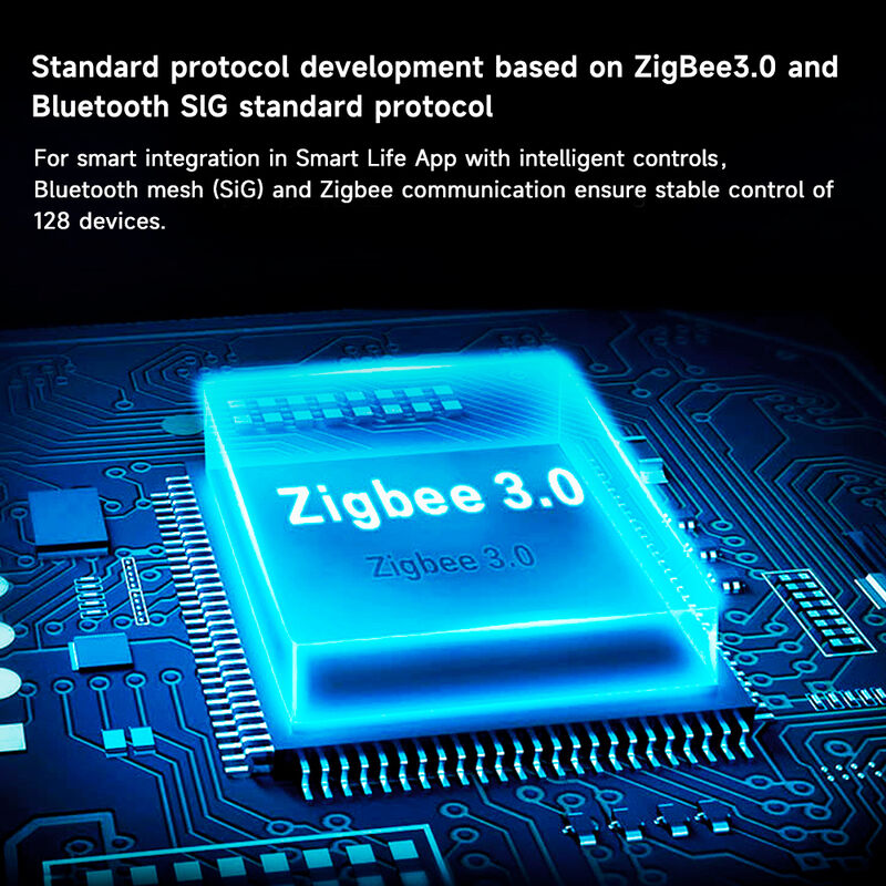 Tuya Multi-Mode Gateway, Zigbee 3.0 & Bluetooth Mesh Hub, Smart Home Control Center, APP Remote Control, Voice Control with Alexa Google Assistant, Supports Up to 128 Sub-Devices